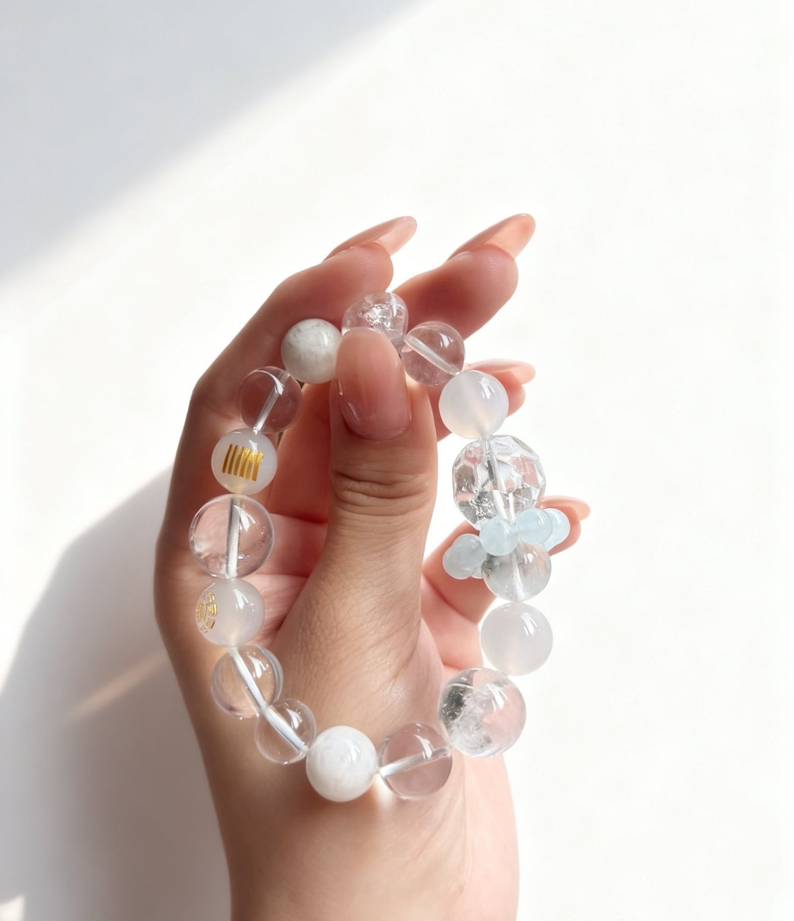 White Radiance Gold Bracelet – Metal Element Crystal Jewelry - 图片 3