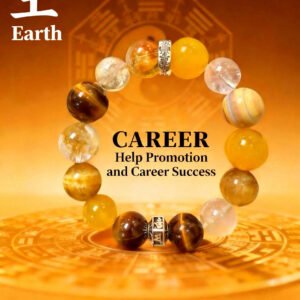 Five Elements Energy Lucky Crystal Bracelet Aligns with Your Personal Energyf(Earth)