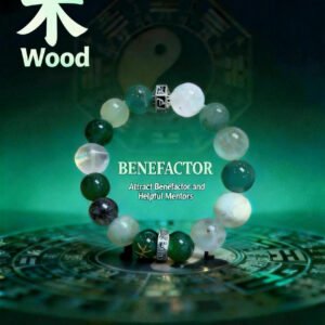 Five Elements Energy Lucky Crystal Bracelet Aligns with Your Personal Energyf(Wood)